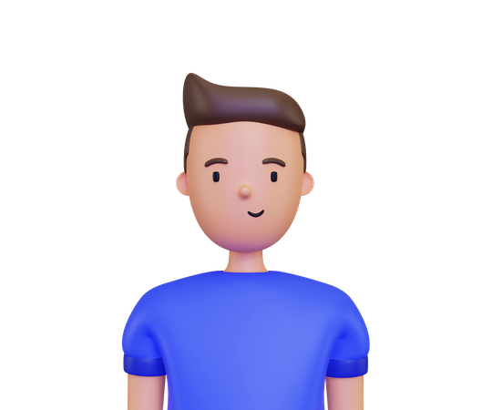 Male face character  3D Illustration