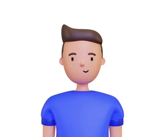 Male face character  3D Illustration