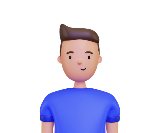 Male face character 3D Illustration