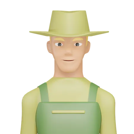 Male Farmer 3 D Illustration 3D Icon