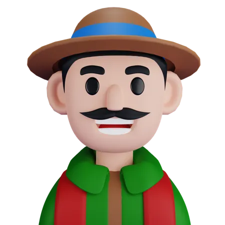 Male Farmer  3D Icon