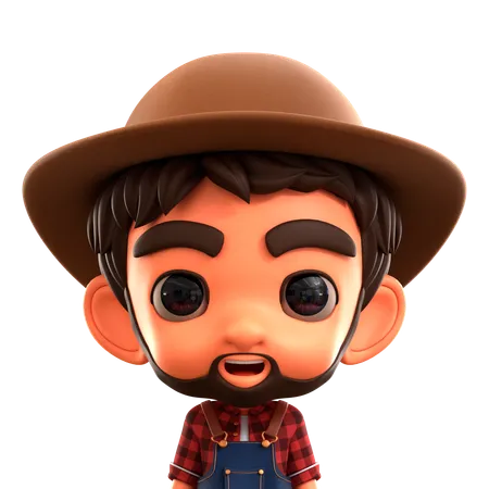 Male Farmer  3D Icon