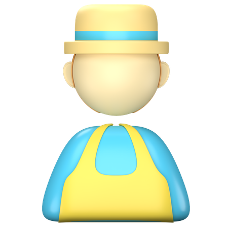 Male Farmer  3D Icon