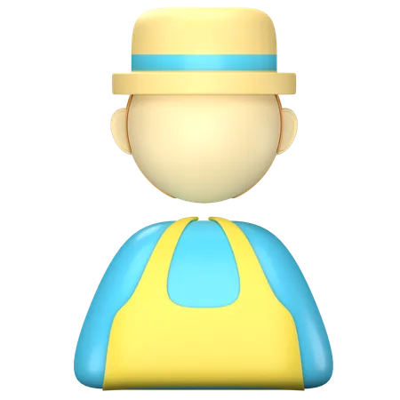 Male Farmer  3D Icon