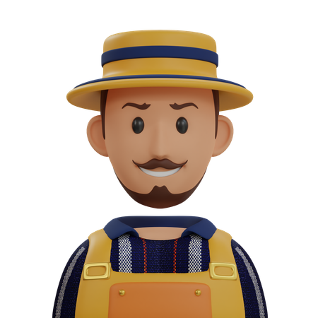 Male Farmer  3D Icon