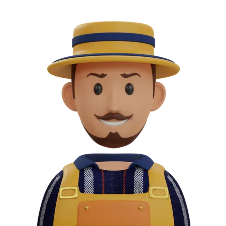 Male Farmer  3D Icon