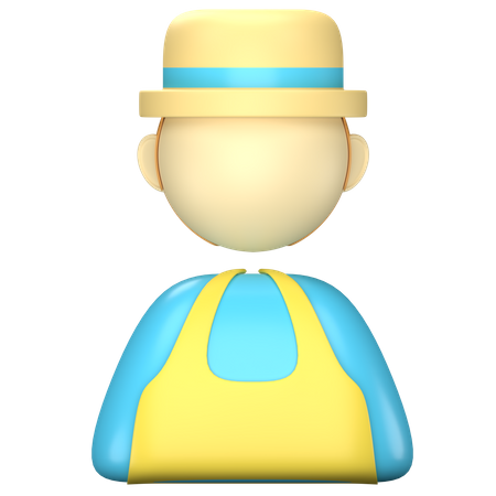 Male Farmer 3D Icon