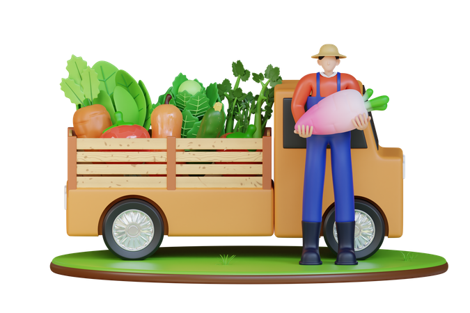 Male farmer  3D Illustration