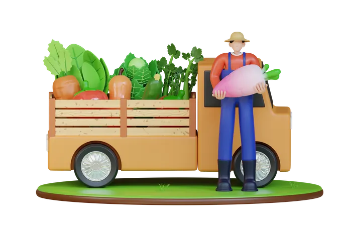 Male farmer  3D Illustration