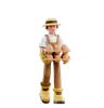 Male farmer carrying eggs tray