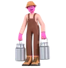 Male farmer carrying Milk Can