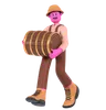 Male farmer holding Barrel