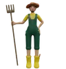 Male Farmer holding rake