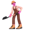 Male farmer holding Shovel