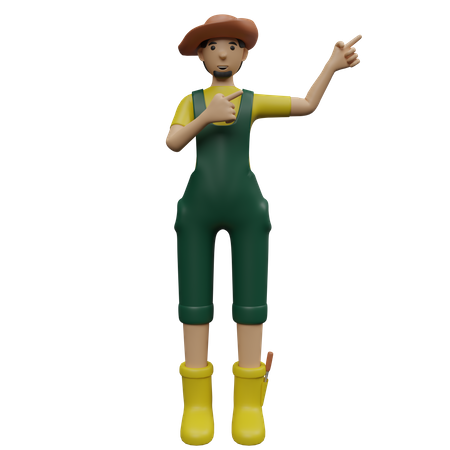 Male farmer showing something  3D Icon