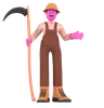 Male farmer with Scythe