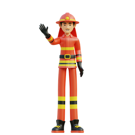 Male firefighter  3D Illustration