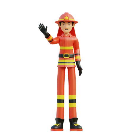 Male firefighter  3D Illustration