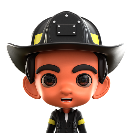 Male Firefighter  3D Icon