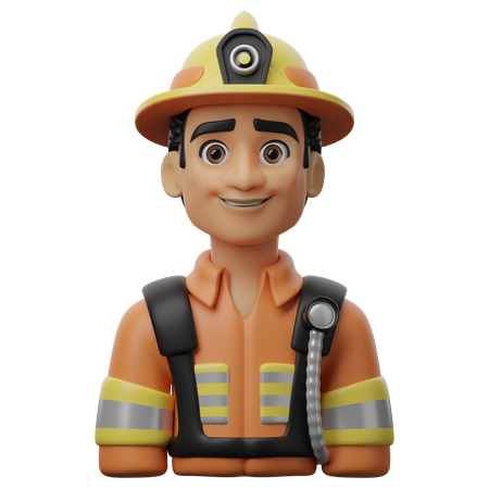 Male Firefighter  3D Icon