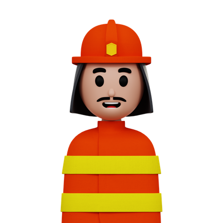 Male Firefighter  3D Icon