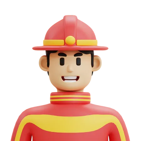 Male Firefighter  3D Icon