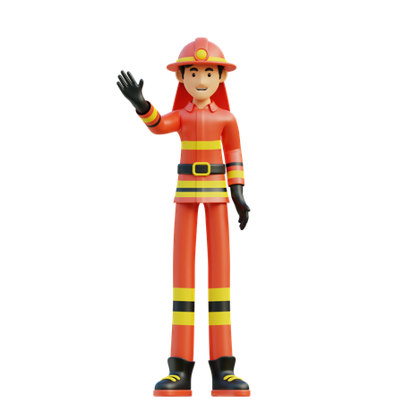 Male firefighter  3D Icon