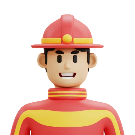 Male Firefighter Character 3D Icon