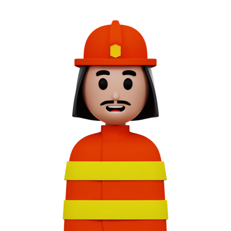 Male Firefighter  3D Icon