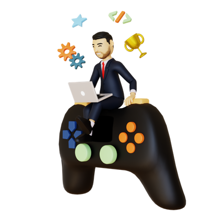 Male Game Developer  3D Illustration