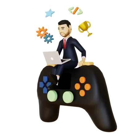 Male Game Developer  3D Illustration