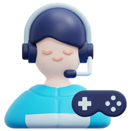 Male Gamer  3D Icon