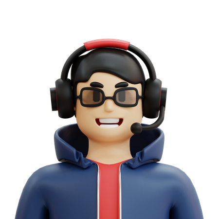 Male Gamer  3D Icon