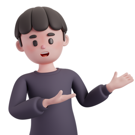 Male Gesturing With Open Hands  3D Illustration