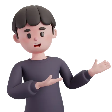 Male Gesturing With Open Hands  3D Illustration
