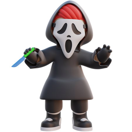 Male Ghost Costume  3D Illustration