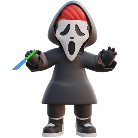 Male Ghost Costume  3D Illustration