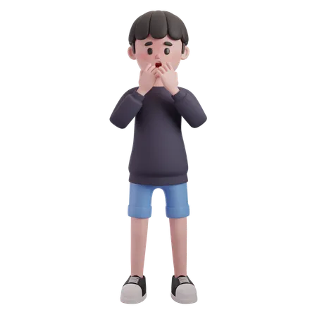 Male Giving Surprised Expression  3D Illustration