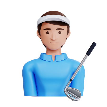 Male Golf Player  3D Icon