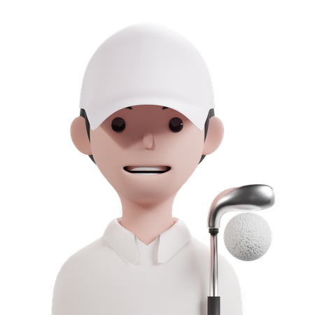 Male Golf Player  3D Icon
