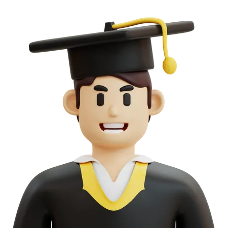 Male Graduate Student  3D Icon