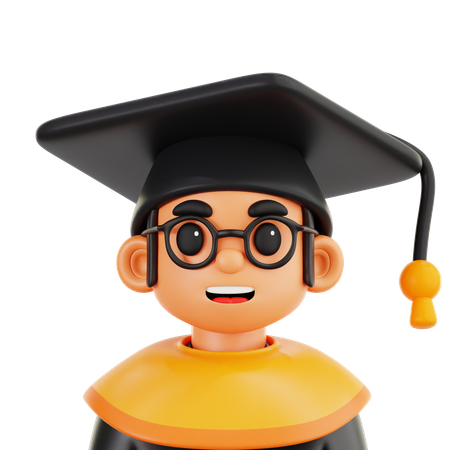Male Graduate Student  3D Icon