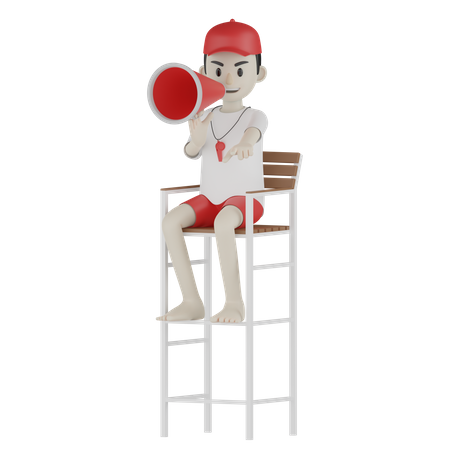Male Guard Announcing  3D Icon