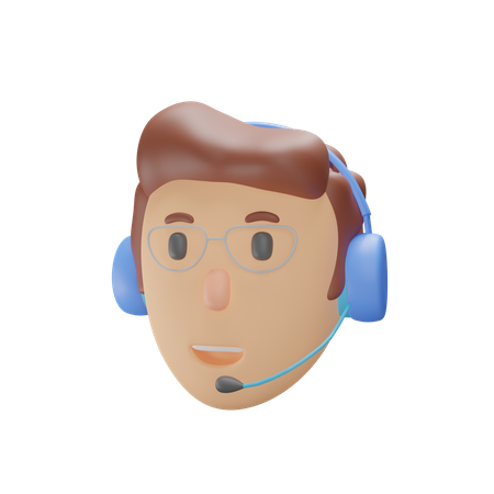 Male Help Desk Employee  3D Illustration