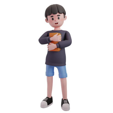 Male Holding Book  3D Illustration