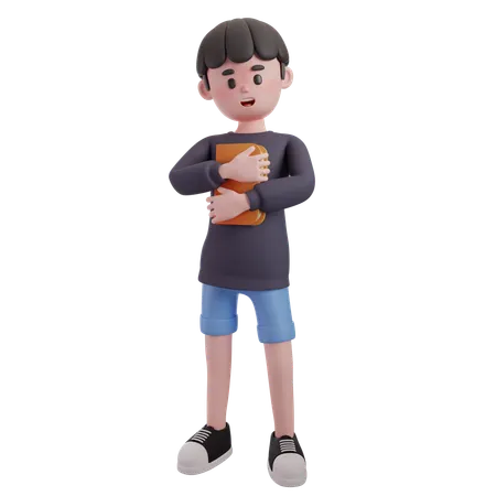 Male Holding Book  3D Illustration