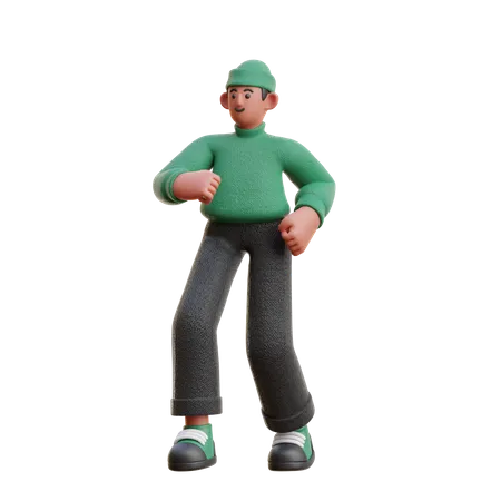 Male in walking Pose 3D Illustration