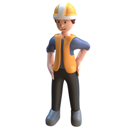 Male industrial worker  3D Icon