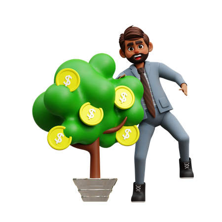 Male Investor Enjoying Passive Income  3D Icon