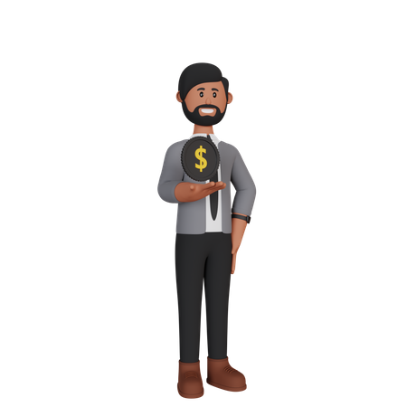 Male Investor with investment profit  3D Illustration